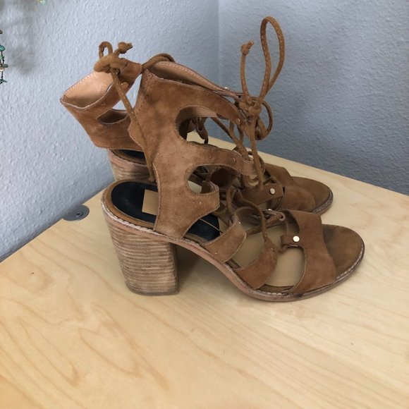 DOLCE VITA Caged Lace Up Leather Bootie - Picture 1 of 7